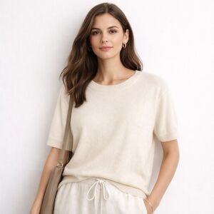 GAP CashSoft Knit Sweater Top Short Sleeve Lightweight Basic Officecore Everyday